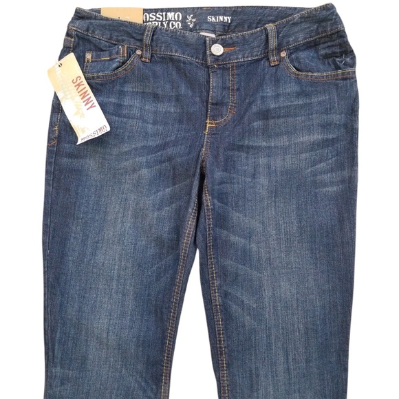Mossimo Supply Co. Women's Lowest Waist Straight Skinny Jeans Size 11 Long NEW - Picture 2 of 12